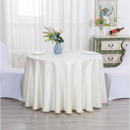 

Round Table Cloth - Solid Color Cotton Polyester Table Cover For Kitchen Dinning Wrinkle Free Table Cloths Shiny Table Cover For Banquet Decoration White 160cm