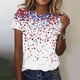 thumbnail image 5 of Tops de Ajuste Suelto para las Mujeres Impreso de Manga Corta Cuello Redondo Superior Luz Suave Tela Transpirable para el Uso Diario Tops Cortos para las Mujeres, 5 of 5
