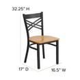 thumbnail image 5 of Flash Furniture HERCULES Series Black ''X'' Back Metal Restaurant Chair - Natural Wood Seat, 5 of 11