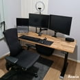 thumbnail image 3 of Desky Dual Softwood Sit Stand Desk - American Rustic Pine / 72 x 30 Inches / Matte Black, 3 of 10