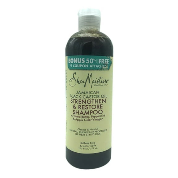 Shea Moisture Jamaican Black Castor Oil Strengthen and Restore Hair Shampoo, 19.5 Oz, 2 Pack