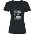 thumbnail image 3 of Inktastic RAISED in a BARN in White Women's V-Neck T-Shirt, 3 of 5