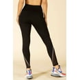 thumbnail image 5 of High Waist Tummy Control Sports Leggings With Side Mesh Pockets  Reflective Leg Detail - Black, 5 of 8