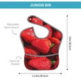 thumbnail image 4 of Susaid Strawberry Red Print Bibs for Babies Toddlers Adjustable Waterproof Free Soft Durable Bibs for eating with Large Pocket Food Catcher, 4 of 8