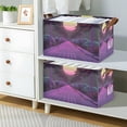 thumbnail image 2 of Yayeee Foldable Storage Basket for Shelves with Handles Set of 2 Waterproof Cloth Bins, Black Neon Road, 2 of 7