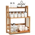 thumbnail image 2 of Gymax 3-Tier Bamboo Spice Rack Storage Organizer w/ Adjustable Shelf, 2 of 10