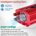 thumbnail image 4 of 1500W 3000W Peak Power Inverter Modified Sine Wave DC 12V to AC 110V 120V Car Converter Adapter USB Charger 2 AC Outlets 2 USB LCD Display for Car, RV, Camping & Home Backup Red, 4 of 9