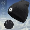 thumbnail image 2 of 4PCS LED Light Beanie Hat USB Rechargeable Winter Knitted Light UP Cap Headlight Hat Gifts, 2 of 8