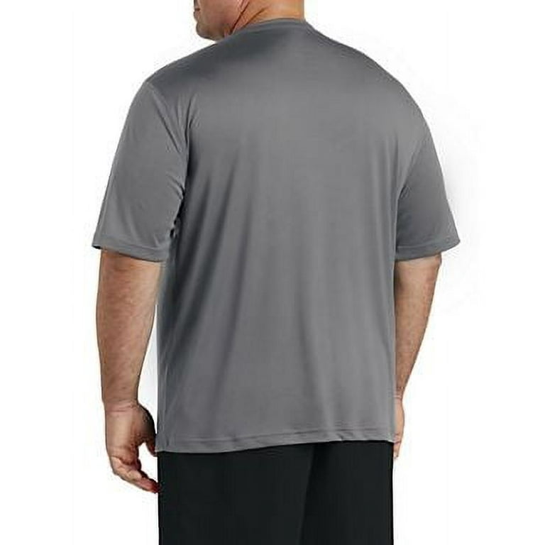 Big and Tall Essentials by DXL Men's Quick-Drying Swim T-Shirt, Charcoal,  5XLT 