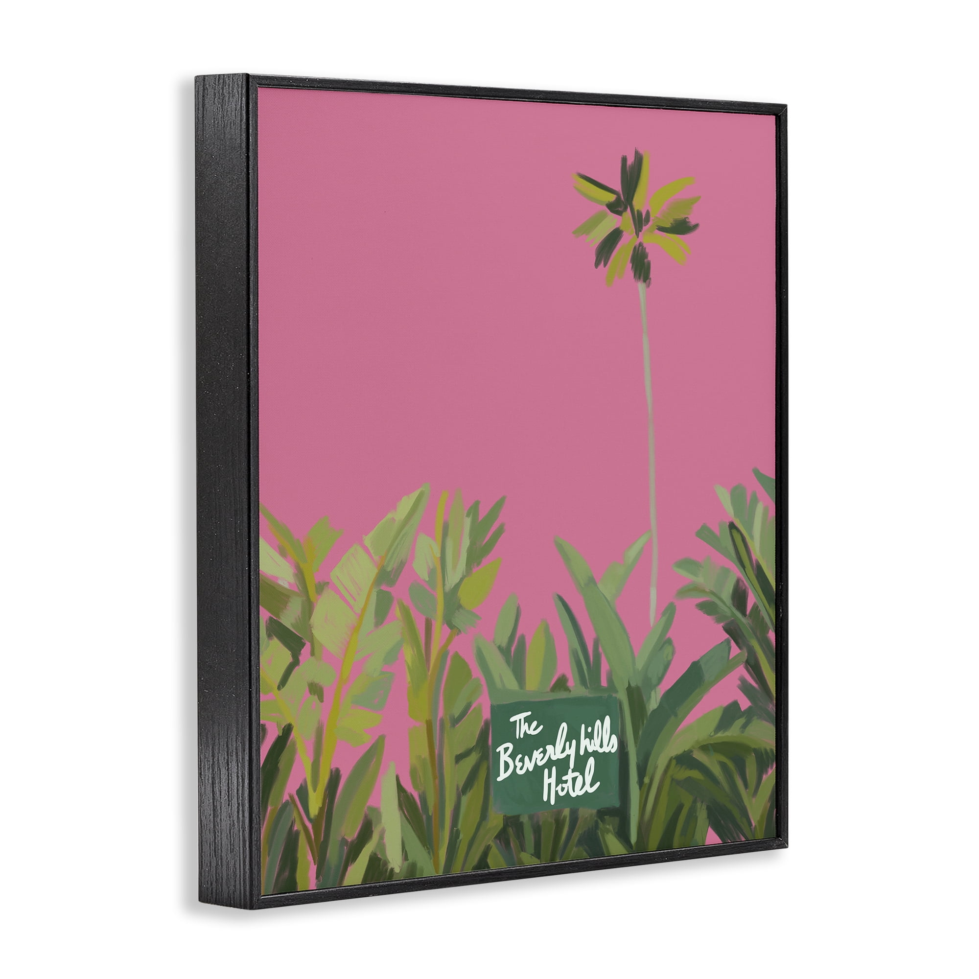 Stupell Industries Beverly Hills Pink & Green Black Framed Giclee Art, design by Amelia Noyes