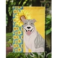 thumbnail image 3 of Summer Sunflowers Blue Brindle Pit Bull Terrier Flag Garden Size, 3 of 5