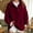 A2_Wine, variant on Visaly Henley Neck Sweatshirts for Women Oversized Sweatshirt Soft Sweatshirt Dressy Sweatshirts Flowy Tunic Sweatshirt Plain Sweatshirt Drop Shoulder Sweatshirt Fall Outfits Grey S