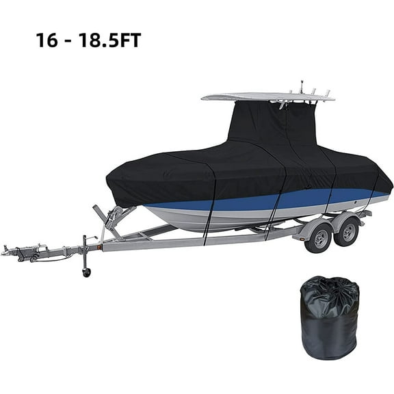 SEBLAFF 16-18.5ft Heavy Duty Center Console T-Top Boat Cover Black