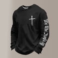 thumbnail image 2 of Mens 4th of July Shirt Christian Print Sweatshirts American Flag Long Sleeve Shirts Casual Crewneck Pullover Patriotic Outfits, 2 of 3