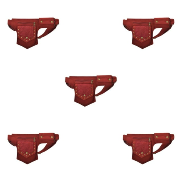 braveheart Ceinture Utilitaire Tendance Rivets Steampunk Imperméable et Durable Rouge 5Ensemble