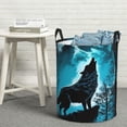 thumbnail image 6 of Naloa Blue Full Moon Wolf Large Laundry Basket Waterproof Round Collapsible Storage bin with Handles for Hamper Kids Room,Toy StorageMedium, 6 of 6
