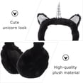 thumbnail image 4 of Orejeras de peluche de cuerno de unicornio ajustables para invierno y otoño., 4 of 5