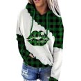 thumbnail image 3 of TIAFORD Sudadera con capucha con cordón para el día de San Patricio para mujer, sudadera con capucha de trébol estampada de manga larga para mujer, 3 of 5