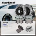 thumbnail image 3 of AutoShack Rear Brake Rotors, Ceramic Pads & Calipers for Toyota, 4Runner 2003-2009 FJ Cruiser 2007-2009, 4WD RWD V6 4.0L V8 4.7L - E-Coated Drilled & Slotted - ShadowGuard - 12.28" (312 mm), 6-Lug, 3 of 5