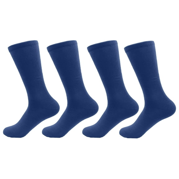 Men's M/L Rayon from Bamboo Fiber Dress Casual Socks - Blue - 4prs, Size 6-10