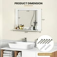 thumbnail image 3 of Gymax Bathroom Mirror w/ Shelf 23.5'' x 17.5'' Rectangle Wood Frame Vanity Mirror White, 3 of 9