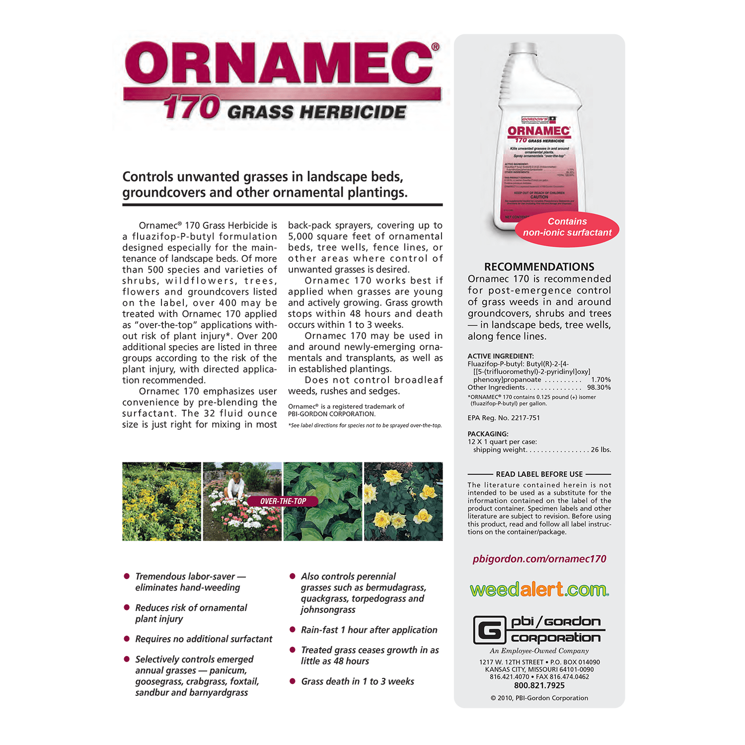 Ornamec 170 Grass Herbicide - 32 fl oz Bottle by PBI-Gordon
