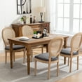 thumbnail image 3 of French Country Dining Chairs Set of 4, Gray Kitchen & Dining Room Chairs Set of 4, Gray Rattan Dining Chairs, Cane Back, Wood Legs, Sillas De Comedor (Rattan, Grey, 4Pcs), 3 of 12