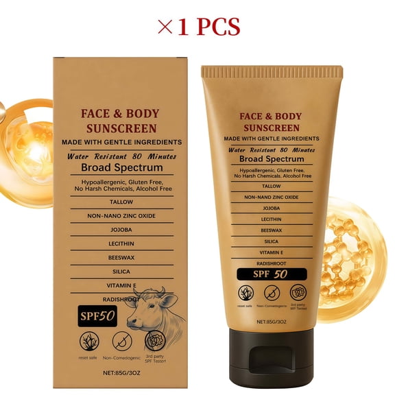 Sunscren Non Greasy Organic Natural Sol Beef Tallow