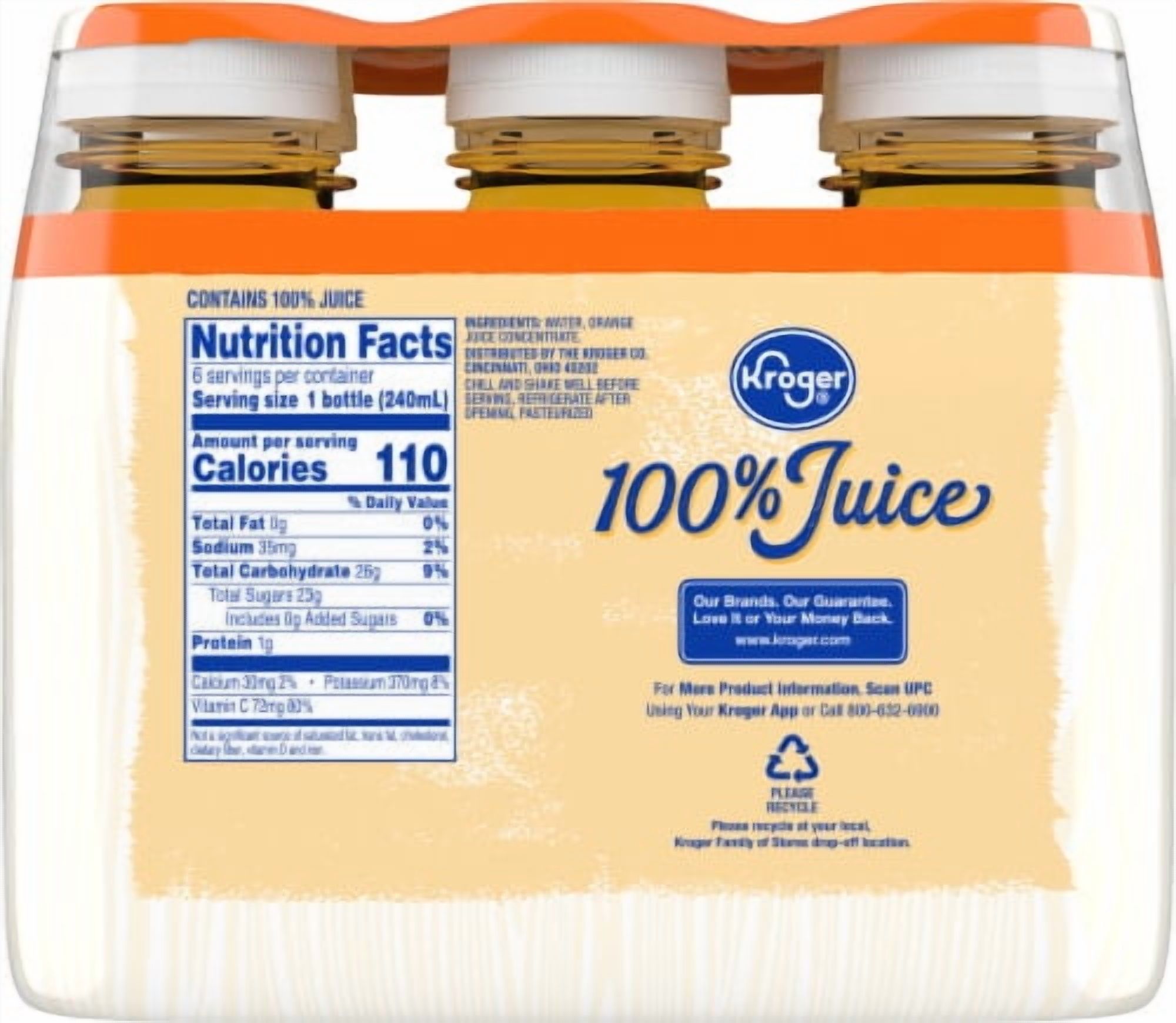 2X-KR Orange Juice - 8 oz - 6 bottles