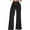 Black, variant on XIAONU Womens Pants Hollowed Out Utetheisa Kong Waistband Slim Fit Trousers Flared Pants pleasure Solid Color High Waisted Wide Leg Pants