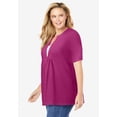 thumbnail image 3 of Woman Within Plus Size 7-Day Layer-Look Elbow-Sleeve Tee, 3 of 6