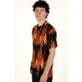 thumbnail image 3 of Y2K Flame Shirt - Men's Short Sleeve Button-Up Fire Print, 3 of 4