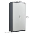 thumbnail image 6 of Tcbosik Metal Storage Cabinet with Lock and Hanging Rod, 70.8" Armoire Wardrobe Closet with 2 Doors, Closet Cabinet with Adjustable Shelves for Bedroom, Living Room, Grey, 6 of 7