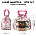 thumbnail image 5 of Pioneer Flower Floral Print Pattern Drawstring Lunch Bag Women - Drawstring Lunch Bag Insulated for Work Office - Stain-Resistant Large Lunchbags for Women with Multi-Pockets, 5 of 6