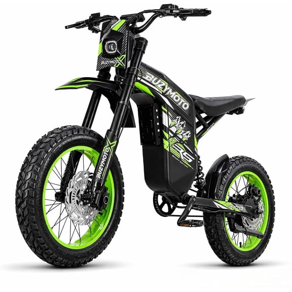Buzymoto DAT70 Adult Electric Dirt Bike for Adults,6000W Motor,60V 30Ah Battery,53 MPH Top Speed,71 Miles Range,20x4 Fat Tire Off Road Electric Motorcycle