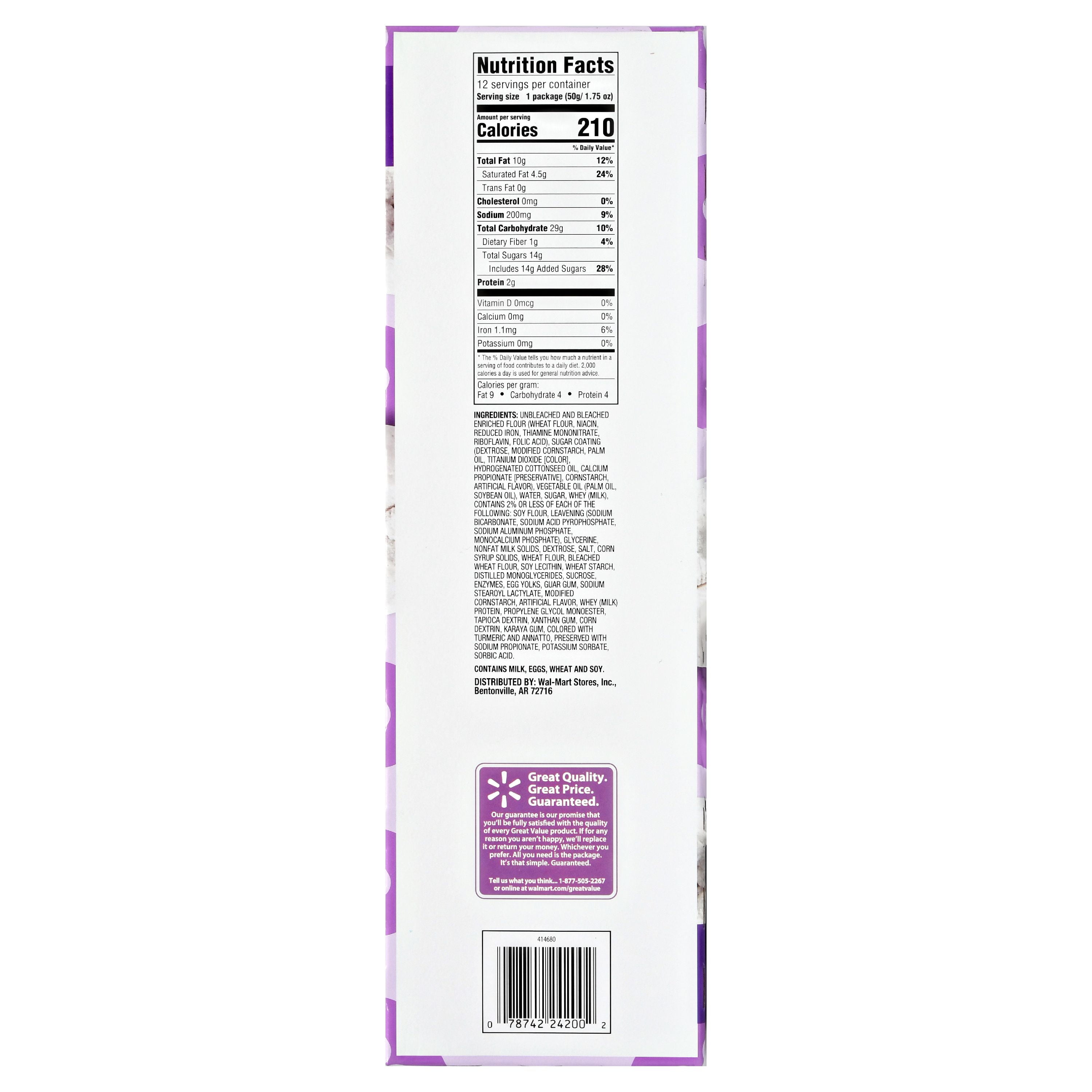 Great Value Sugar Donuts, 1.75 oz, 12 Pack