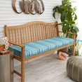 thumbnail image 2 of Humble and Haute Sunbrella Blue Teal Stripe Indoor/Outdoor Bench Cushion 40 in w x 17 in d, 2 of 5
