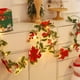 thumbnail image 3 of Adornos navideños, adornos navideños, regalos navideños, guirnalda de luces LED, ratán decorativo, hojas verdes azafrán, bayas de ratán, ratán navideño, decoración de ratán artificial para interiores,, 3 of 4