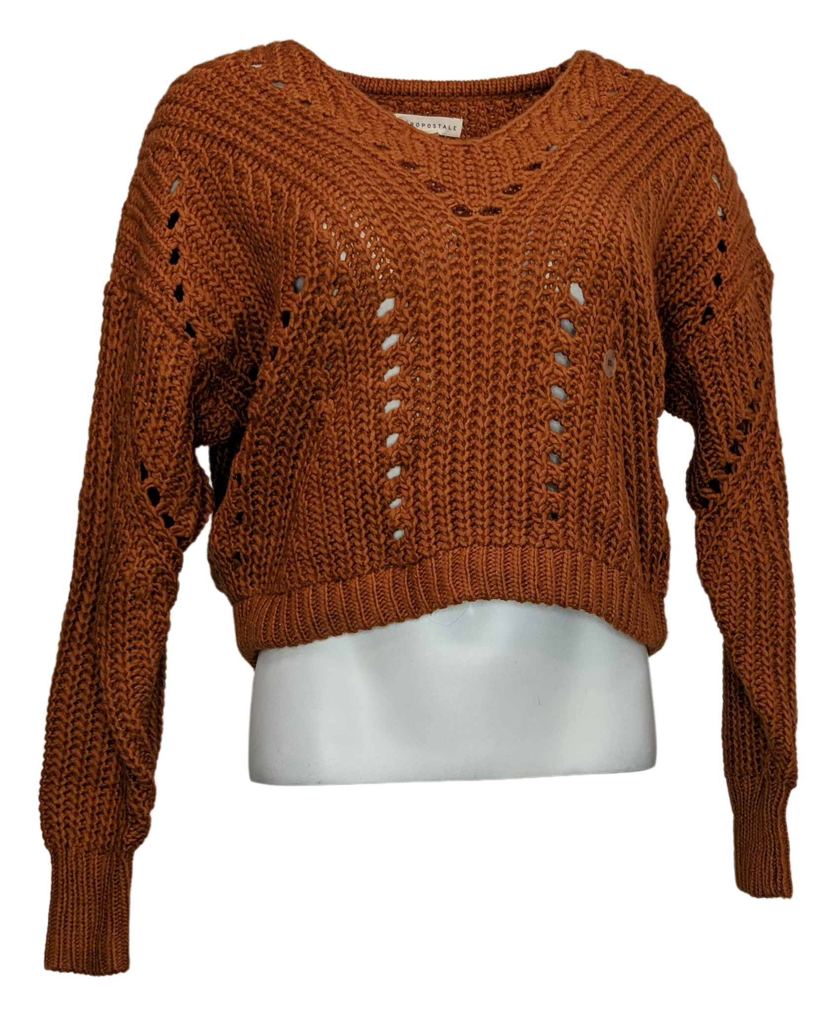 Sweater Sz XS V-Neck Pullover Brown 