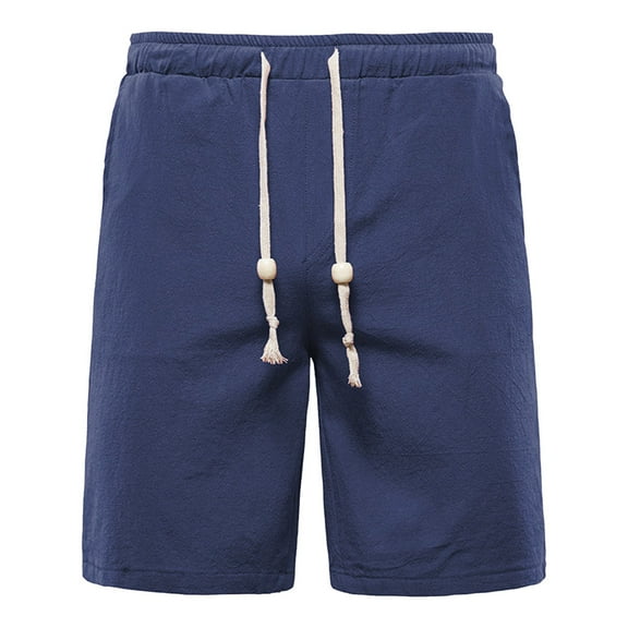 Board Shorts Men's Men's Summer Plain Prints Thin Breathable Cotton and Linen Beach Shorts for Sport Mens Bathing Suits Blue XXL