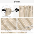 thumbnail image 5 of Brown Stripe Kitchen Curtains, Modern Farmhouse Texture Geometric Light Filtering Window Curtain Panels, 2Pcs Rod Pocket Window Treatments Set for Living Room Bathroom Bedroom 52x72 Inches, 5 of 9