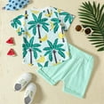 thumbnail image 4 of GXWEA Baby Clothes Boy 12-18 Months 2 Year Old Boy Clothes Toddler Baby Boy Short Sleeve Shirt & Casual Shorts Set Summer Outfits Clothes Green 18-24 Months, 4 of 7