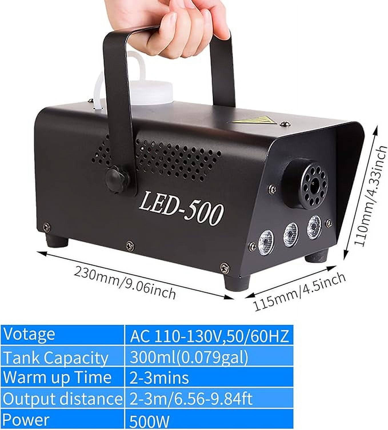Uncahome Fog Machine,Smoke Machine with 13 Colorful LED Lights,500W and 3000CFM Smoke Sprayer with Remote,Outdoo&Indoor Fogger for Halloween,Party and Stage Effect