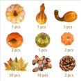 thumbnail image 2 of Calabazas artificiales para decoración, calabazas falsas con hojas de arce realistas, calabazas falsas, verduras artificiales para guirnaldas de otoño, decoraciones de Halloween y Acción de Gracias, 2 of 6