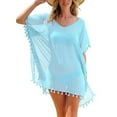 thumbnail image 2 of Women's Plus Size Chiffon Tassel Kaftan Cover Up One Size, 2 of 4