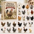 24 Pcs 2026 Chicken Character Advent Calendar, 24 Days Christmas ...