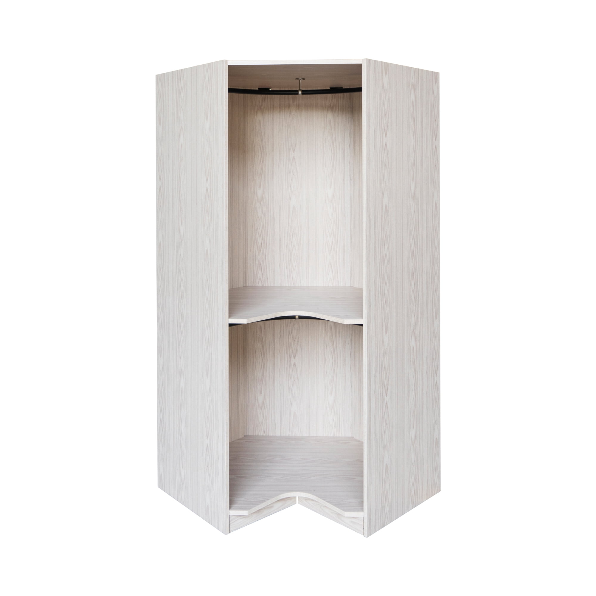 Euroco 63.6" Armoires, Modern Polygon Corner Wardrobe for Kids Adults, Natural