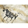thumbnail image 2 of OnRei 24x17 Gold Ornate Wood Framed with Double Matting Museum Art Print Titled - Running Horse Paint On Wood, 2 of 4