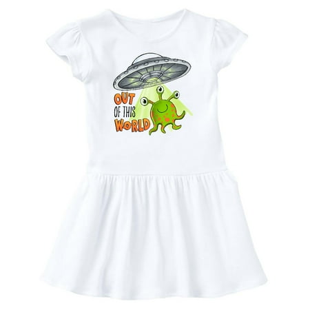 

Inktastic Out of this World- cute green alien UFO Gift Baby Girl Dress