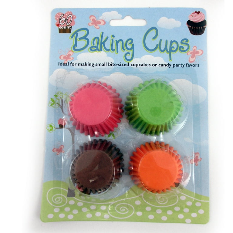 120 Mini Cupcake Liners Paper Baking Cups Cake Candy Cookie Muffin Bite  Size New